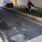 Jalan rusak pada Underpass Gorowong Karawang (14/04/2026)